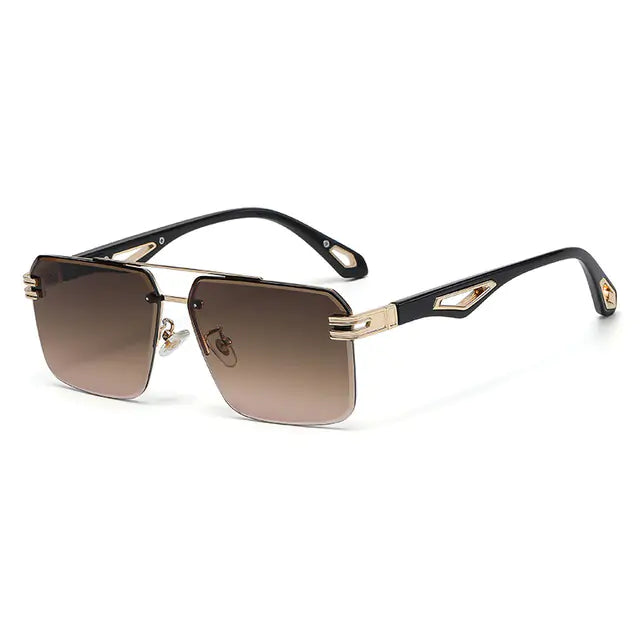 Oversized Rimless Rectangle Sunglasses - The Next Door Neighbor 