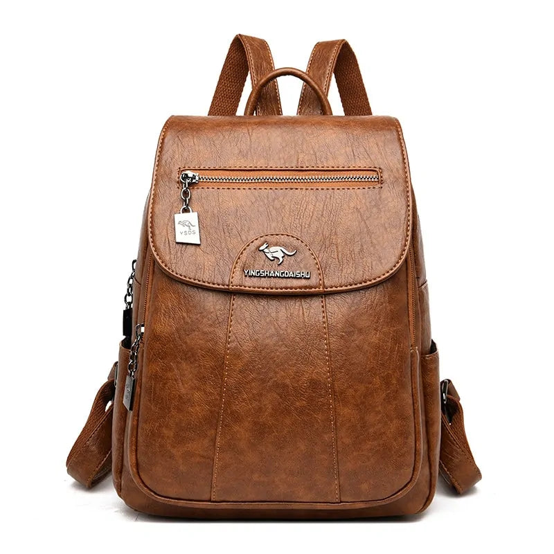 Vintage Charm Leather Backpack