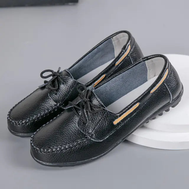 Woman's Leather Lace-up Flats