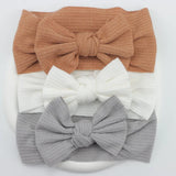 3Pcs Knit Baby Headband Bow Set