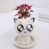 Mini Cat Shaped Cartoon Ceramic Flowerpot - The Next Door Neighbor 