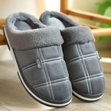 Suede Gingham Plush Winter Slippers - The Next Door Neighbor 