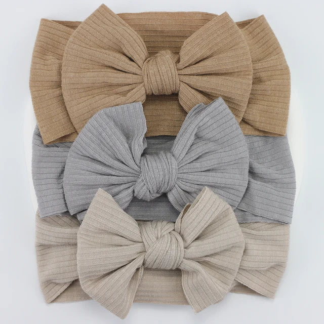 3Pcs Knit Baby Headband Bow Set