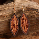 Geometrical Shape Wooden Dangle Earrings - The Next Door Neighbor 