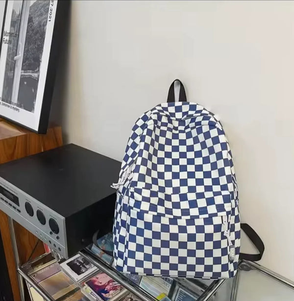 Checkered School Backpack