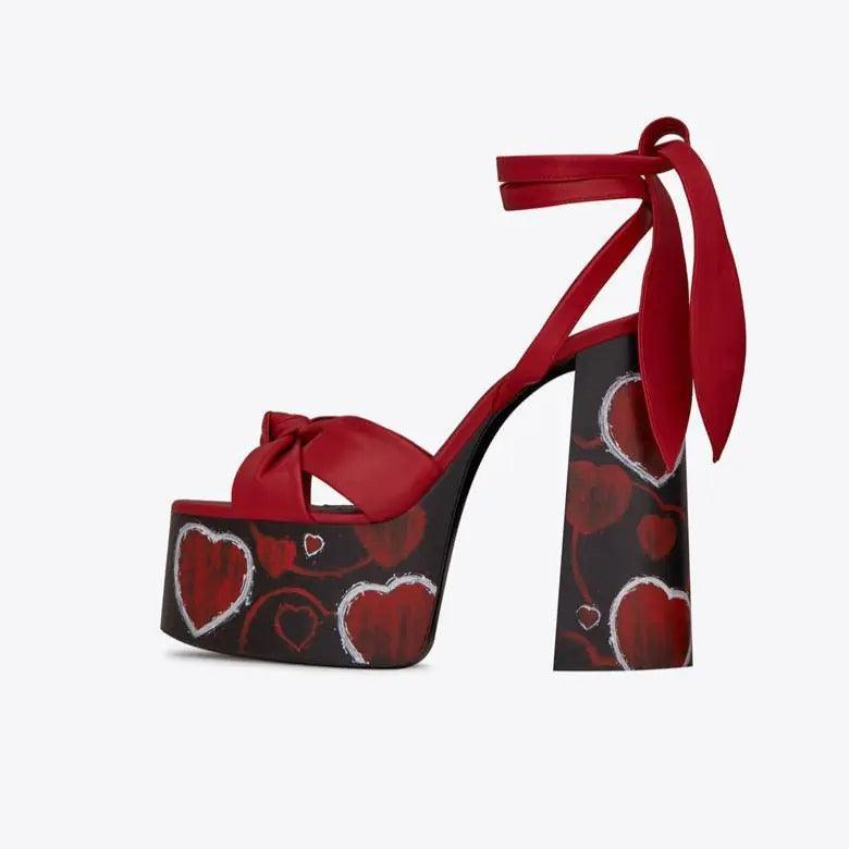 Butterfly-knot Platform Heels - The Next Door Neighbor 