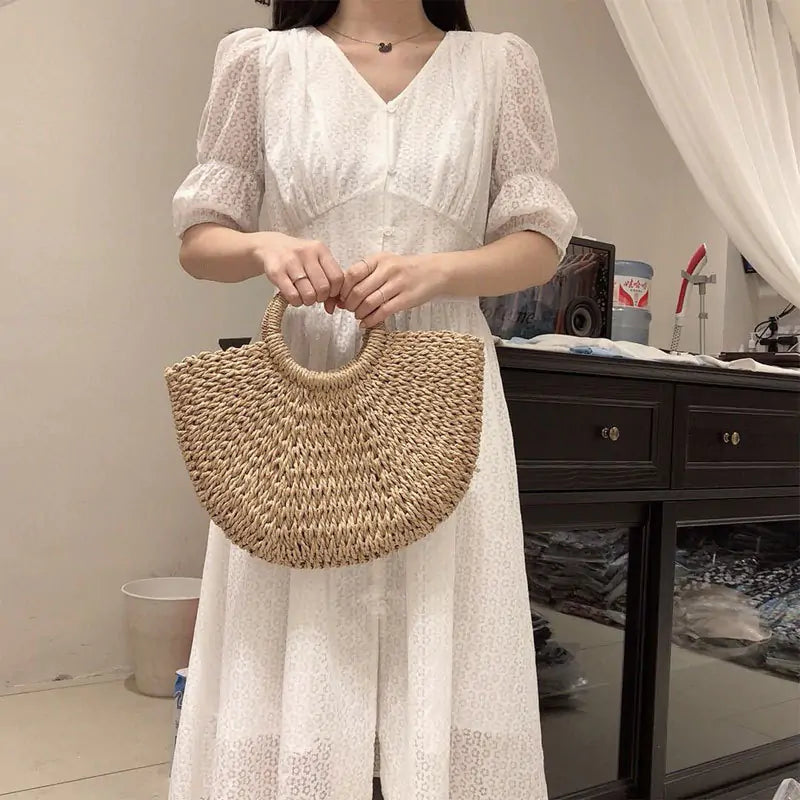 Boho Handmade Straw Bag