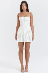 White Pleated Dress - The Next Door Neighbor 