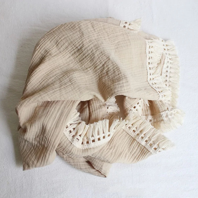 Organic Cotton Baby Tassel Blankets - The Next Door Neighbor 