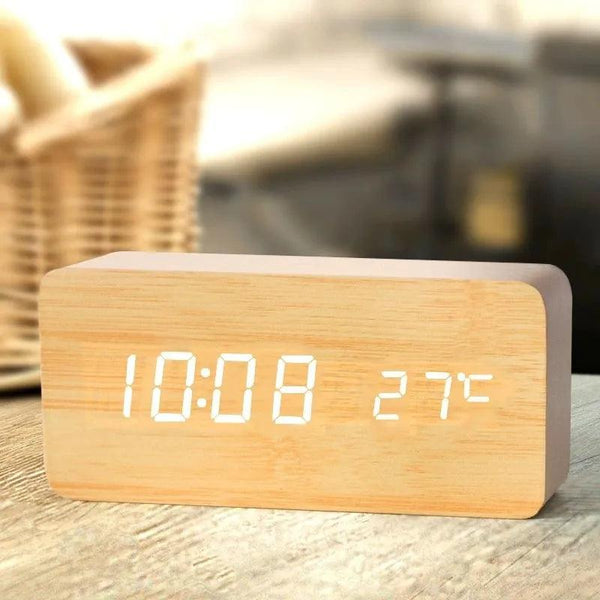 Wooden Digital Alarm Clock - The Next Door Neighbor 