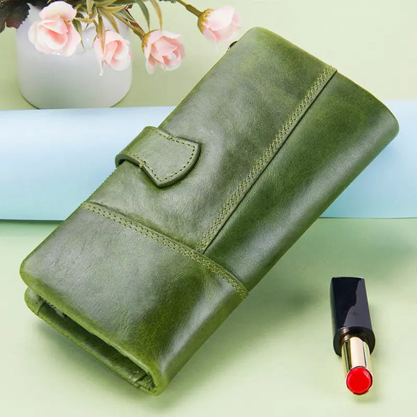 Stylish Genuine Leather Women's Long Wallet