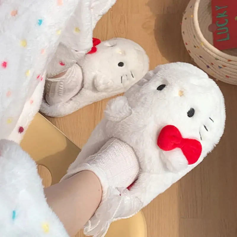 Hello Kitty Sanrio Plush Slippers