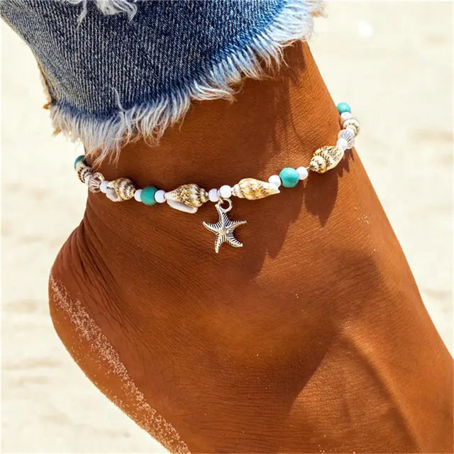 Modyle Bohemian Shell Starfish Anklets - The Next Door Neighbor 