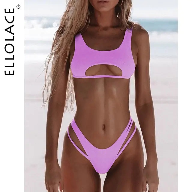 High Cut Hollow Out Micro Swimsuit