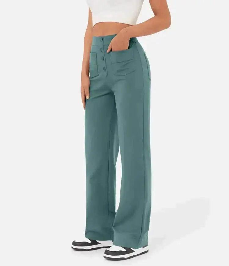 Elastic Relaxed High-Waisted Pants - The Next Door Neighbor 