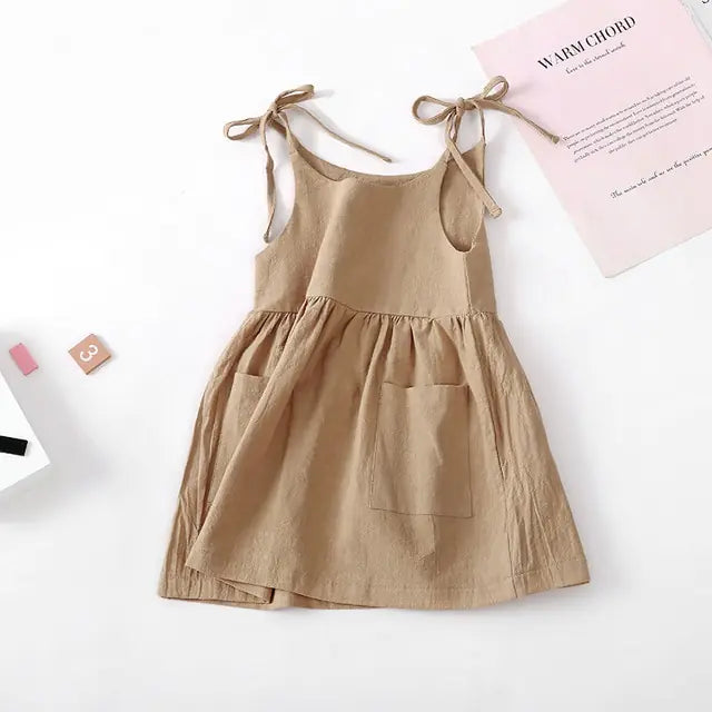 Sleeveless Cotton Toddler Girl Dress - The Next Door Neighbor 