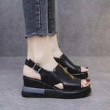 Soft Leather Heightened Platform Shoes