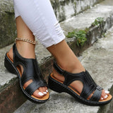 Comfort Leather Wedge Sandals - The Next Door Neighbor 