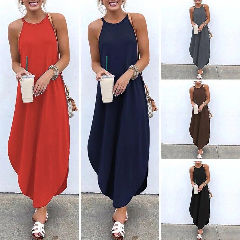 Halter Top Summer Long Dress