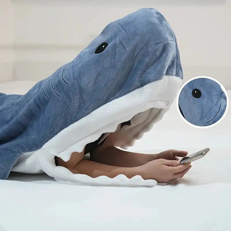 Super Soft Shark Flannel Blanket Hoodie - The Next Door Neighbor 