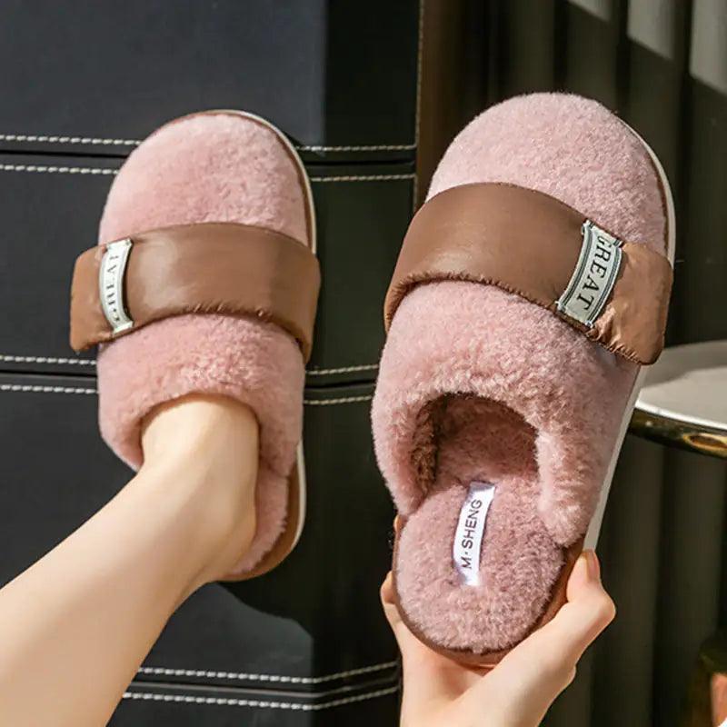 Velvet Warm Couple Slippers