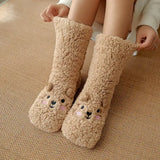 Fuzzy Golden Doodle Slipper Socks