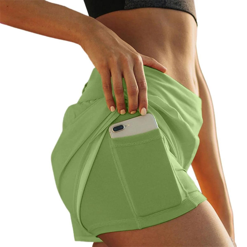 High Waist Double Layer Running Shorts - The Next Door Neighbor 