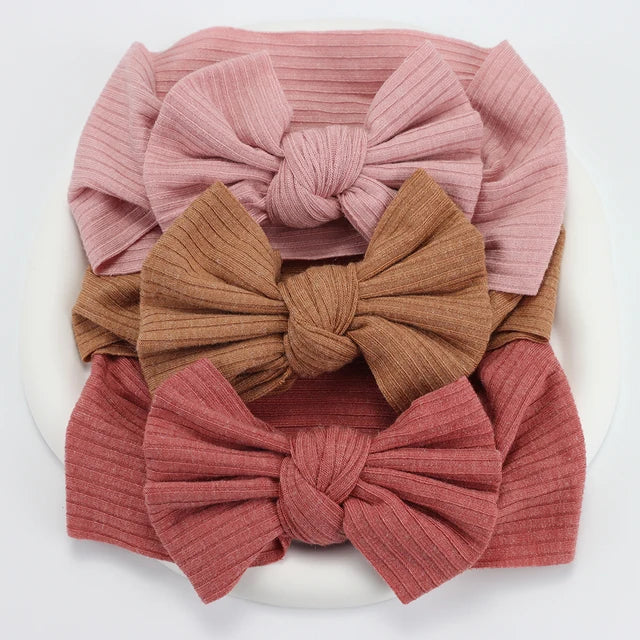 3Pcs Knit Baby Headband Bow Set