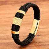 Double Layer Woven Leather Bracelet - The Next Door Neighbor 