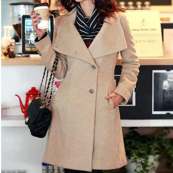 Woman's Cashmere Long Winter Coat - The Next Door Neighbor 