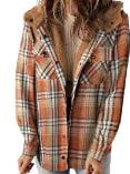 Casual Plaid Hooded Woolen Coat