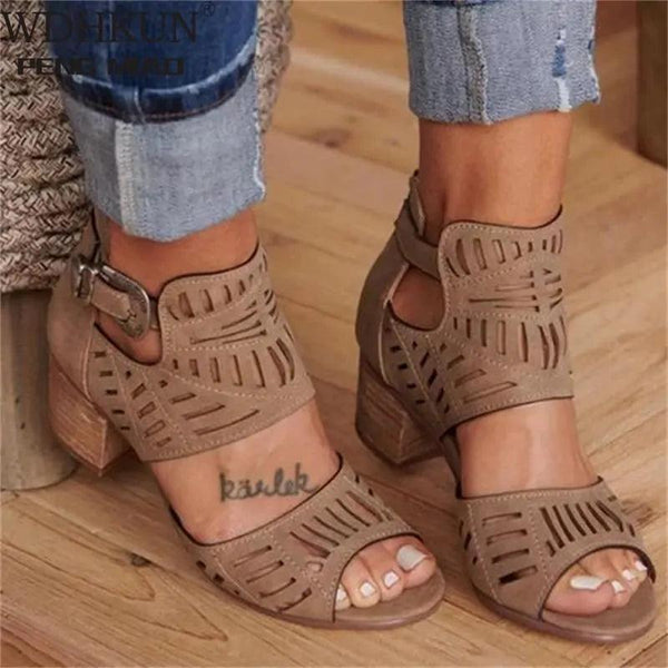 Vintage Hollow Out Sandals - The Next Door Neighbor 