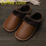 Men's Warm Leather Slippers - The Next Door Neighbor 