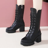 Lace-up Platform Boots - The Next Door Neighbor 