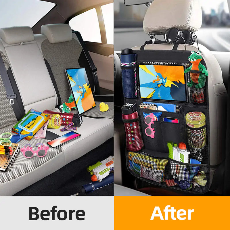 Backseat Car Organizer with Touch Screen Tablet Holder - The Next Door Neighbor 