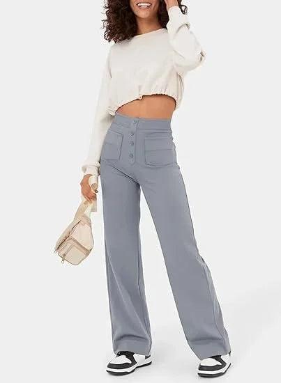 Elastic Relaxed High-Waisted Pants - The Next Door Neighbor 