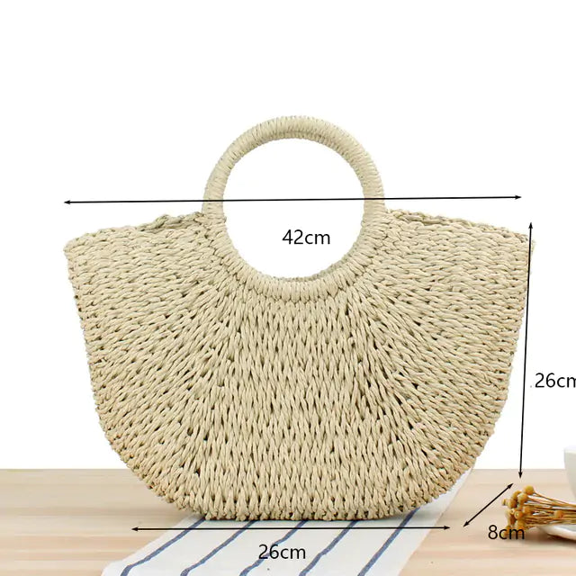 Boho Handmade Straw Bag - The Next Door Neighbor 