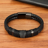 Double Layer Woven Leather Bracelet - The Next Door Neighbor 