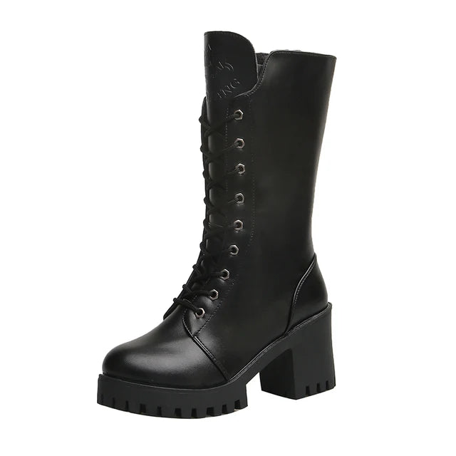 Lace-up Platform Boots - The Next Door Neighbor 