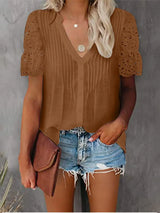 Shirt with Lace and V-neck Emily - The Next Door Neighbor 