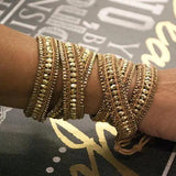 Double Looped Bling Bracelet- Gold