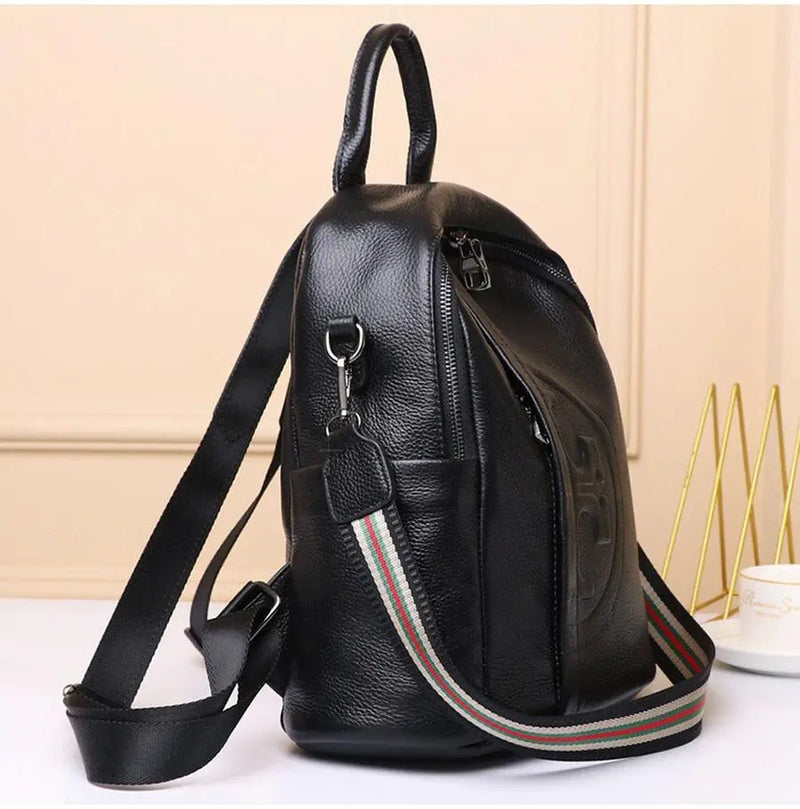 Casual Leather Backpack Elegance