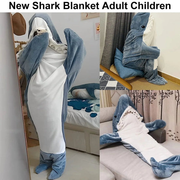 Fuzzy Shark Wearable Blanket